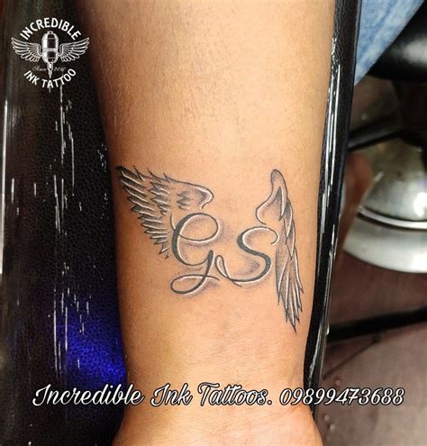G S letter Tattoo Wing Tattoo Tattoo lettering, Ink tattoo, Tattoo