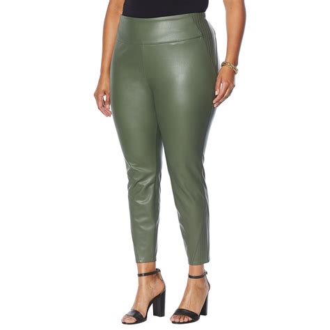Product Description. G by Giuliana Faux Leather Ponte Jogger Part of Giuliana's Black Label collection, these pull-on joggers offer the best of both worlds: an edgy, trend-right faux leather front and a comfy-cozy ponte knit back. Garment is sized by the waist and hip measurements. If your waist and hip correspond to 2 different sizes, choose .... 