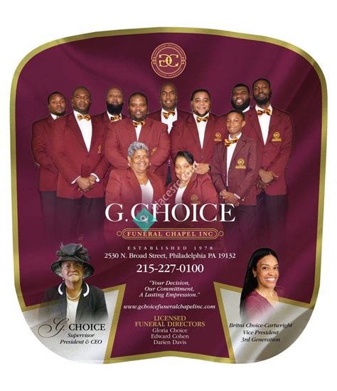 G choice funeral home obituaries. .  ...