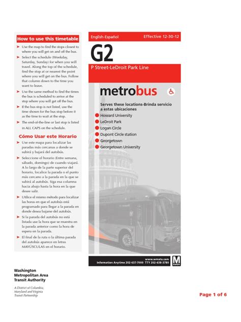G2bus schedule. Type & Route Name: Bus G2. Fare: $ Itinerary: 37th St NW & O St NW - Bryant St & #301. Operator: Additional Information: - Service Statistics: Trip distance №1: 7.16 km 