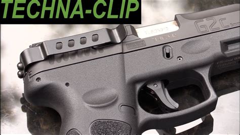 Features of Techna Clips Gun Belt Clip for Taurus. Compatible with Millennium PT111/G2/Slim Series including the G2c. Why buy a Techna Clip? Concealment System helps you eliminate the bulk and Printing of your daily conceal-carry device. Techna Clip is a Minimalist Holster solution for those who Conceal Carry.. 