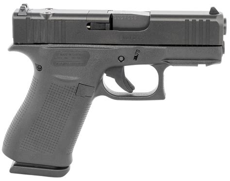 The G43X MOS has a short subcompact barrel length and a comfortably balanced, versatile compact-size grip with a minimal profile. It incorporates elements of the Slimline series such as the short trigger distance, a frame with a built-in beavertail as seen on the G43 and the G42, a reversible magazine catch.. 