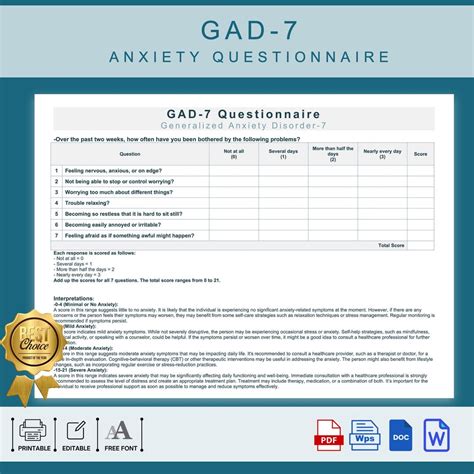 GAD7 Anxiety Scale TAO Support Documentation