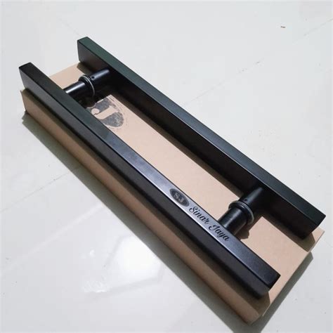 Gagang Pintu Hitam Polos 60 cm - Handle Pintu Panjang Tebal - balustradellc