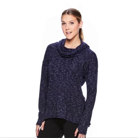 GAIAM Tops Gaiam Women Blue Hooded Sweater Sweatshirt …