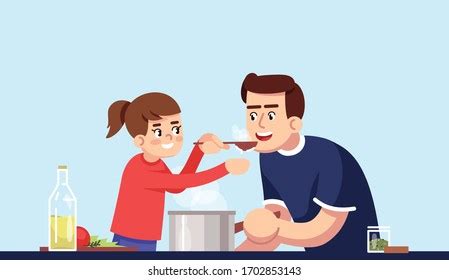 Gambar tanpa royalti Dad daughter teenager cooking - balustradellc