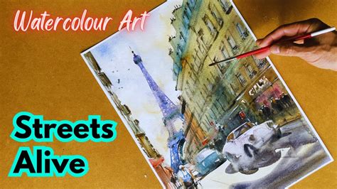 Gambar tanpa royalti Watercolour parisian streets - Shutterstock - balustradellc