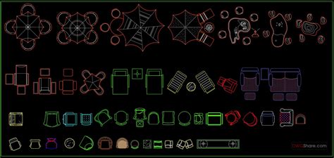 Garden furniture CAD Blocks DWG Free Download - dwgLAB - balustradellc