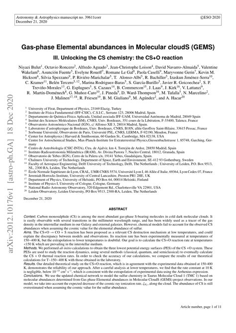 Gas phase Elemental abundances in Molecular cloudS (GEMS): III ... - wintechmobiles.com