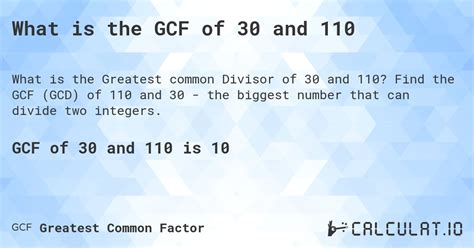 GCF of 50 and 110 - Calculation Calculator