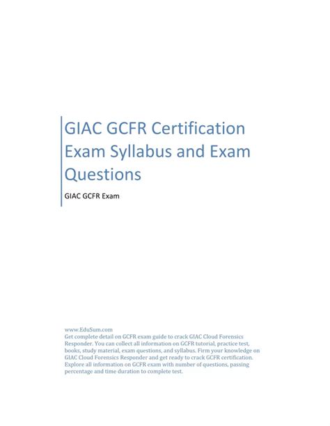 GCFR Exam