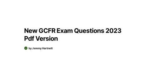 GCFR Exam Fragen