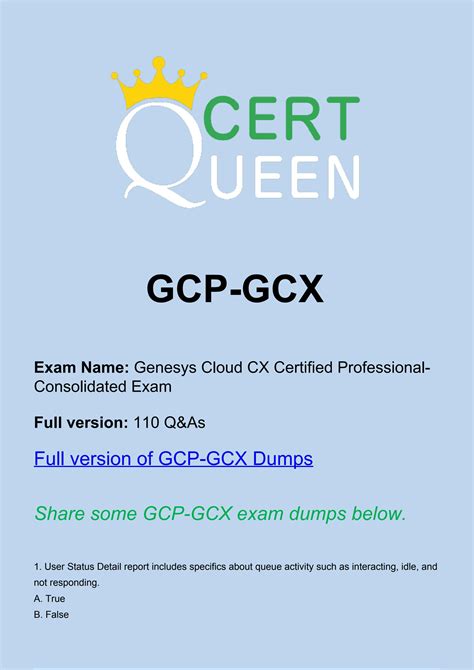 GCP-GCX Testfagen