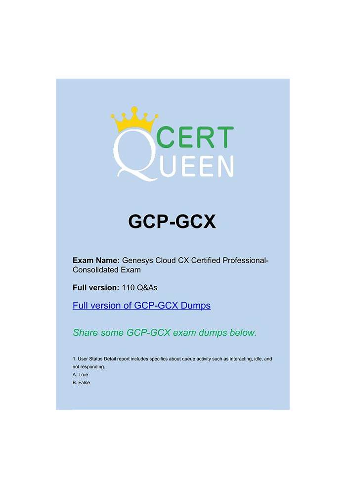 GCP-GCX Reliable Test Objectives