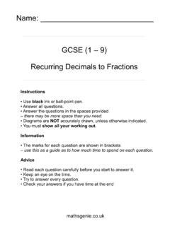 GCSE (1 9) Fractions, Decimals & Percentages Practice Questions - wintechmobiles.com