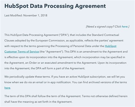 GDPR Data Processing Agreement Template Privacy Policies
