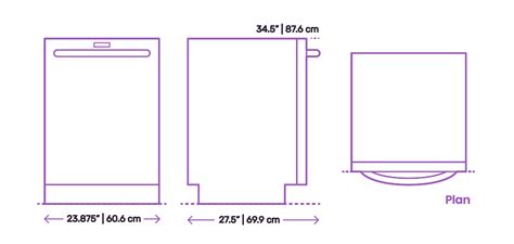 GE Front Control Dishwasher - Dimensions