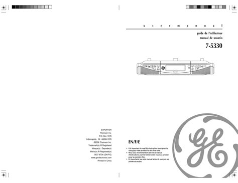 GE SPACEMAKER 7-5330 USER MANUAL Pdf Download ManualsLib