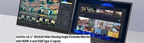 Gechic M161H 16.1"1080P Portable Monitor Rear Port … - balustradellc
