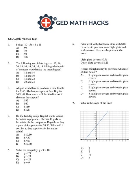 GED Math Practice Test 1 GED Free Online Practice Tests GED Test