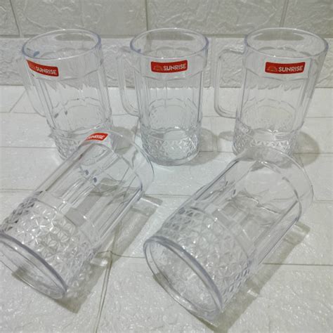 gelas plastik kristal calia/mug bir plastik gagang - balustradellc