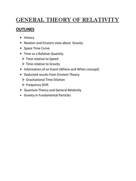 General Relativity Explained: Key Concepts & Examples - Vedantu - wintechmobiles.com