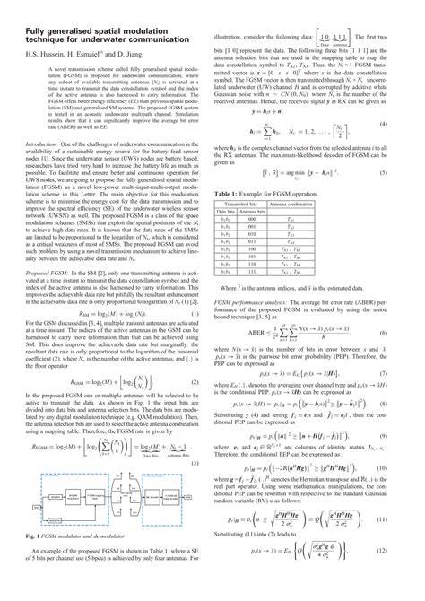 Generalized spatial modulation for underwater backscatter communication ... - raincitystudios.com