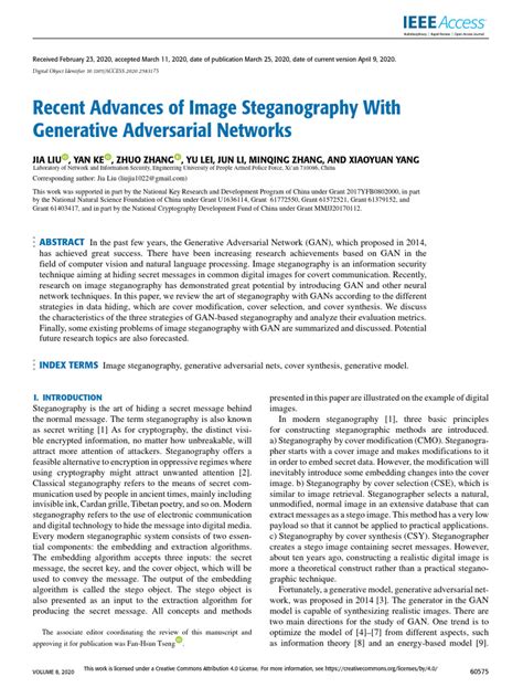 Generative adversarial networks-based image steganography with ... - coolestguyplanet.net