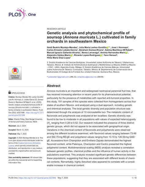 Genetic analysis and phytochemical profile of soursop (Annona muricata ... - raincitystudios.com
