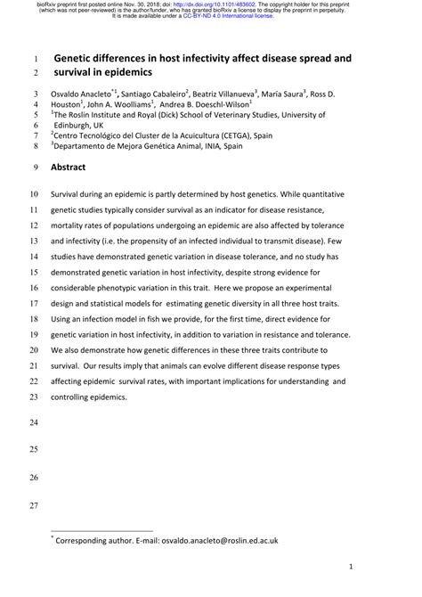 Genetic differences in host infectivity affect disease … - balustradellc