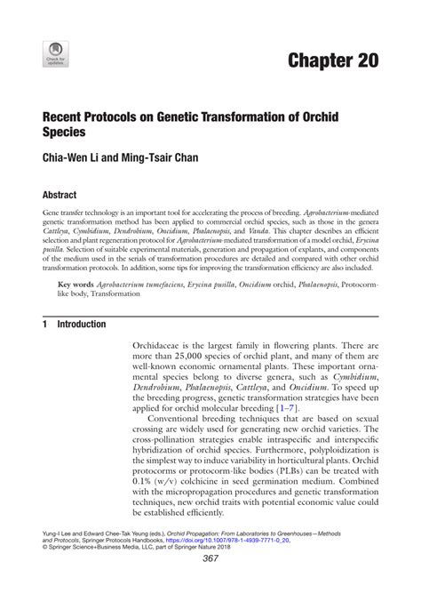 Genetic Transformation on Orchid Species: An Overview of ... - Springer - muktibox.com