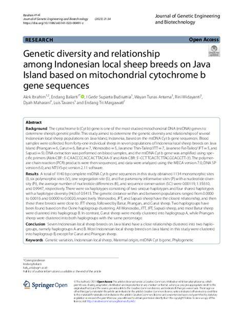 Genetic variation in three breeds of Indonesian local ducks based on ... - raincitystudios.com