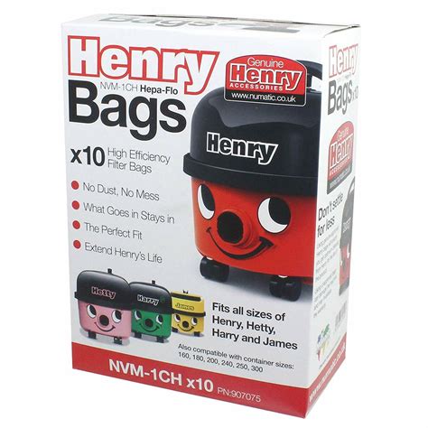 GENUINE Henry Hoover Bags x 10 Hetty Vacuum Cleaner Hepa …