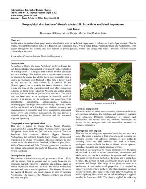 Geographical distribution of Alstonia scholaris R. Br. with its ... - raincitystudios.com