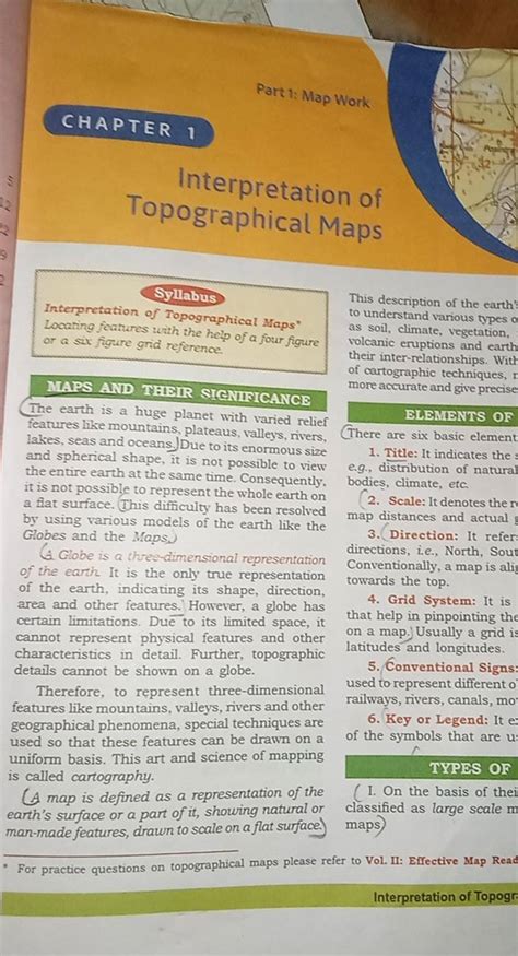 Geography, Chapter 1, Interpretation of Topographical Maps - wintechmobiles.com