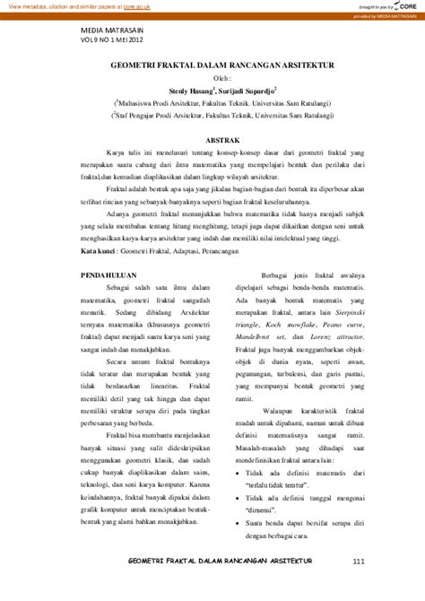 GEOMETRI FRAKTAL DALAM RANCANGAN ARSITEKTUR - balustradellc