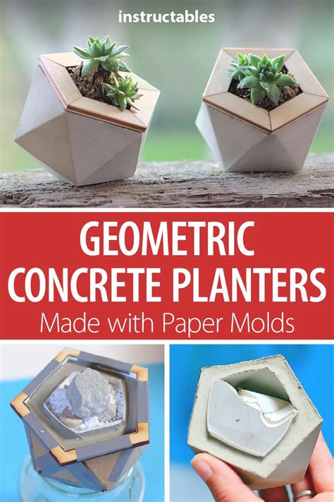 Geometric Concrete Planters made with Paper moulds | DIY planter | DIY ... - muktibox.com