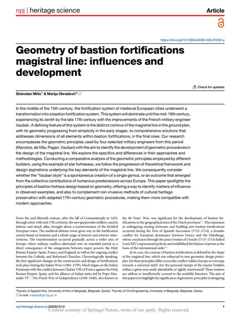 Geometry of bastion fortifications magistral line: influences and ... - wintechmobiles.com