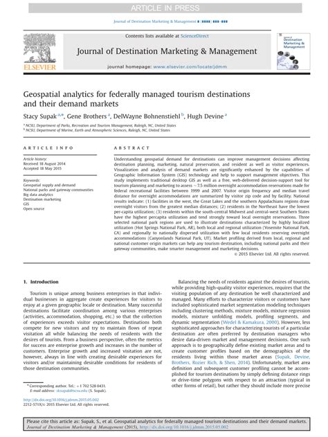 Geospatial analytics for federally managed tourism destinations and ... - wintechmobiles.com