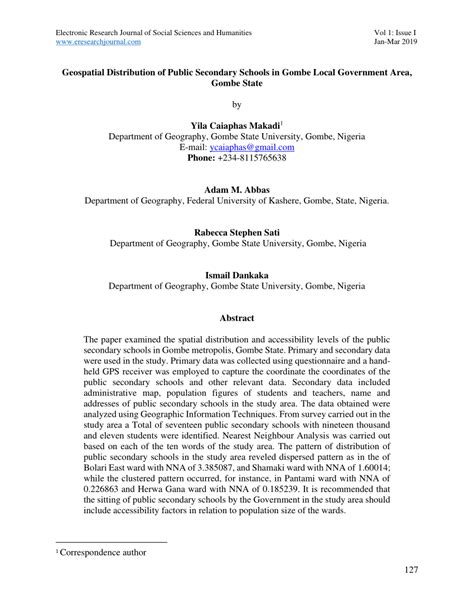 Geospatial Distribution of Public Secondary Schools in Gombe Local ... - wintechmobiles.com