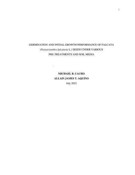 Germination and Initial Growth Performance of Falcata … - raincitystudios.com