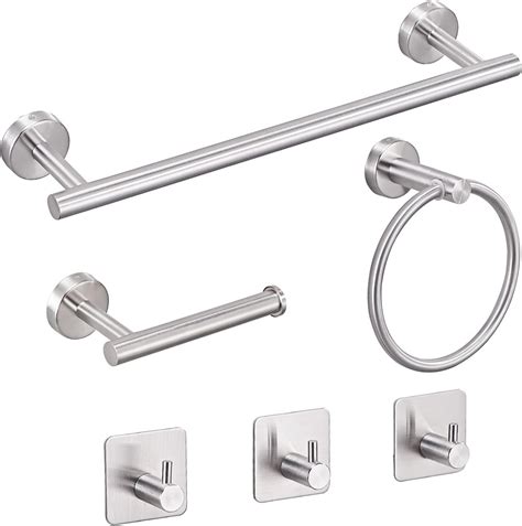 GERUSEA 6 PCS Bathroom Hardware Set, Brushed Nickel Towel …