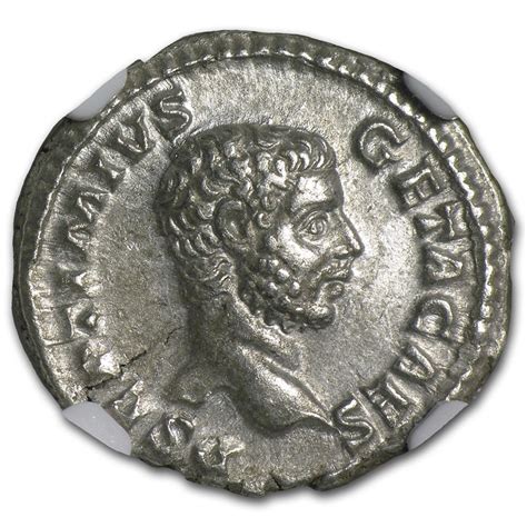 Geta, AD 209-211 ROMAN EMPIRE AR Denarius NGC VG8 For Sale - balustradellc