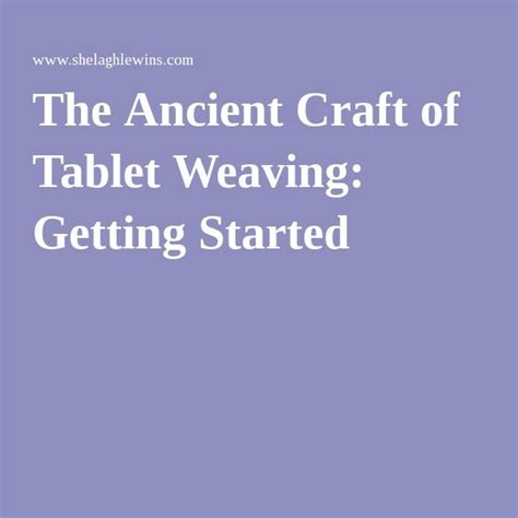 Getting Started with Tablet Weaving - wintechmobiles.com