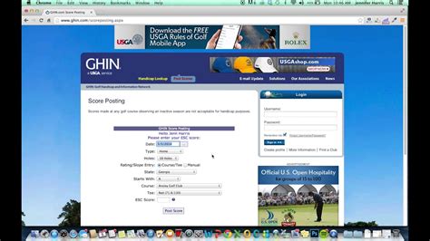 GHIN Score Posting & Course Handicap™ Calculation NOGA