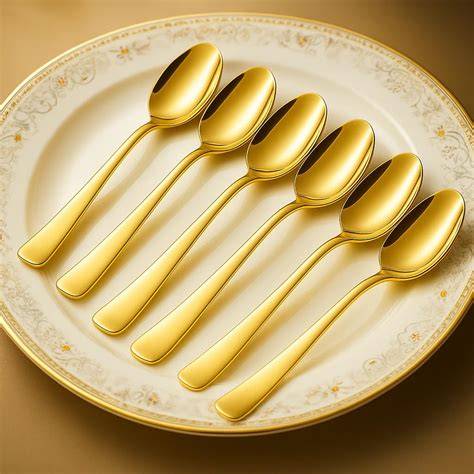 Giftofy Golden Spoons Set, 16 cm Long, Premium Spoons ... - Flipkart - raincitystudios.com