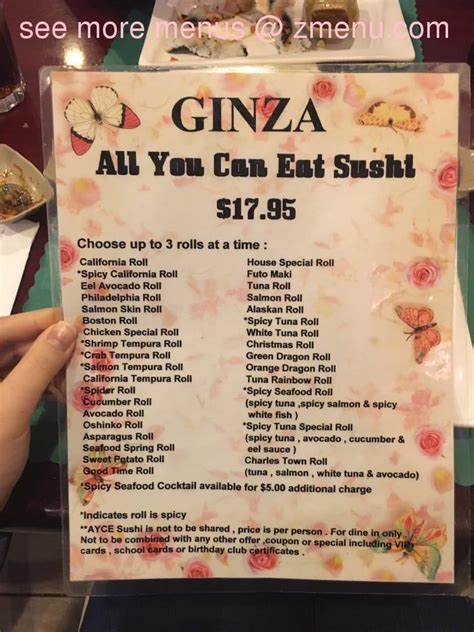 GINZA JAPANESE STEAKHOUSE, Charles Town - Menu, Prices & Restaurant …