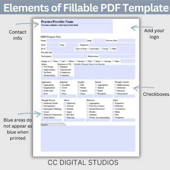 GIRP Progress Note Template Fillable & Printable Mental Etsy