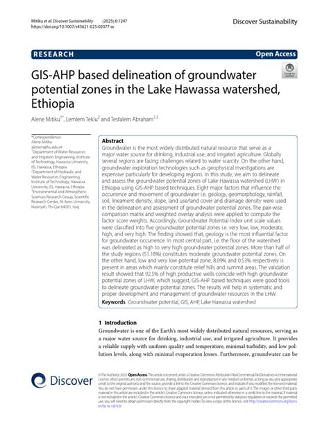 GIS and AHP Techniques Based Delineation of Groundwater ... - Nature - wintechmobiles.com