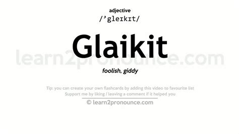 GLAIKIT - Definition and synonyms of glaikit in the English …